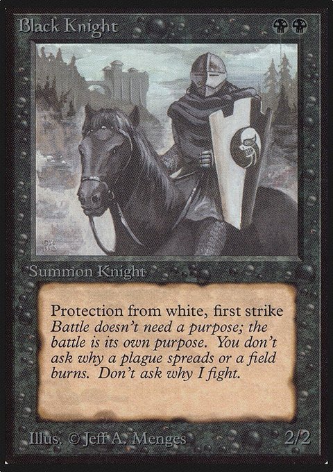 Black Knight, Limited Edition Alpha #94, Magic: The Gathering card