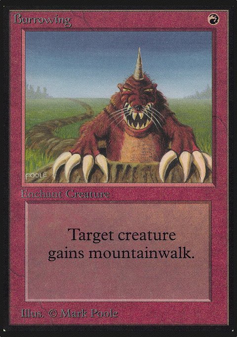 Burrowing, Limited Edition Alpha #138, Magic: The Gathering card