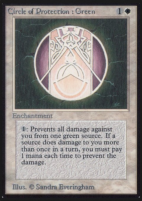 Circle of Protection: Green, Limited Edition Alpha #11, Magic: The Gathering card