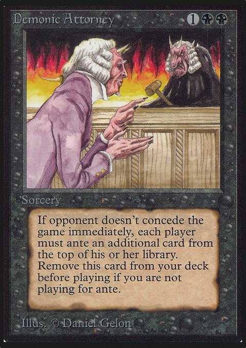Demonic Attorney, Limited Edition Alpha #102, Magic: The Gathering card