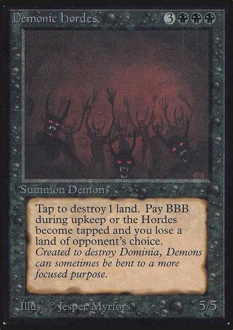 Demonic Hordes, Limited Edition Alpha #103, Magic: The Gathering card