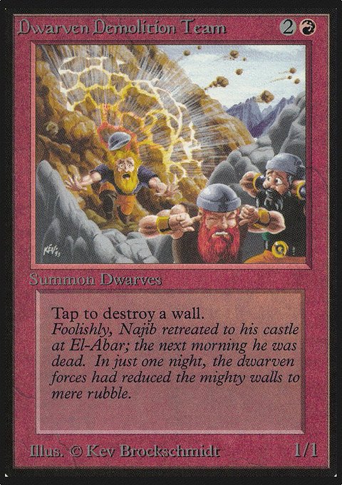 Dwarven Demolition Team, Limited Edition Alpha #142, Magic: The Gathering card