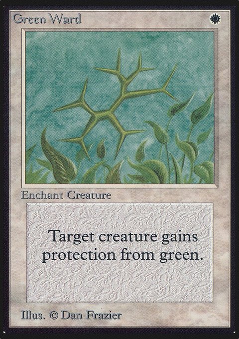 Green Ward, Limited Edition Alpha #20, Magic: The Gathering card