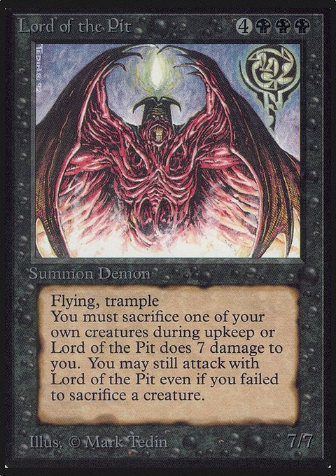 Lord of the Pit, Limited Edition Alpha #114, Magic: The Gathering card