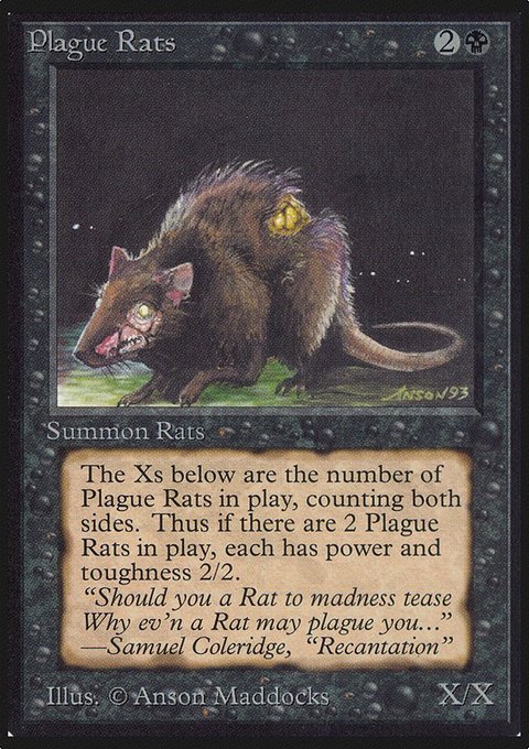 Plague Rats, Limited Edition Alpha #121, Magic: The Gathering card