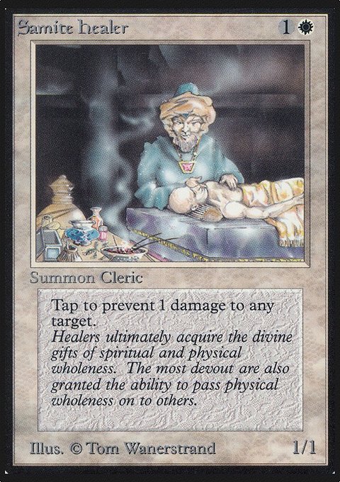 Samite Healer, Limited Edition Alpha #37, Magic: The Gathering card