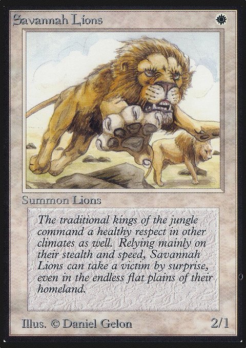 Savannah Lions, Limited Edition Alpha #38, Magic: The Gathering card