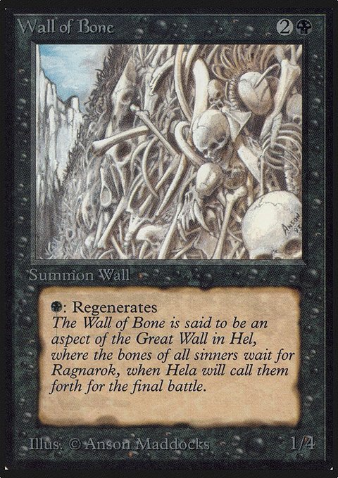 Wall of Bone, Limited Edition Alpha #132, Magic: The Gathering card