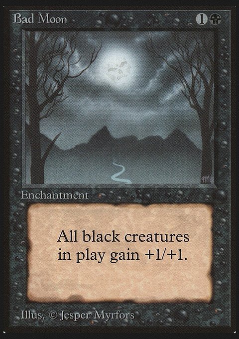 Bad Moon, Limited Edition Beta #94, Magic: The Gathering card