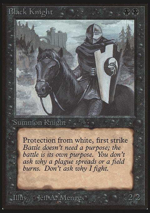 Black Knight, Limited Edition Beta #95, Magic: The Gathering card