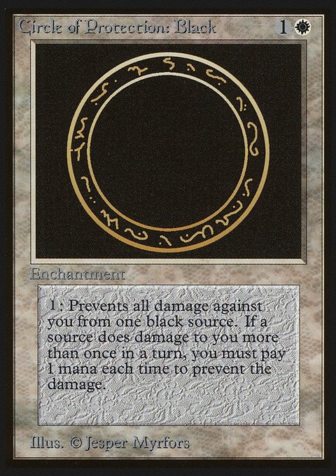 Circle of Protection: Black, Limited Edition Beta #10, Magic: The Gathering card