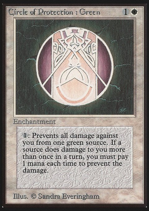 Circle of Protection: Green, Limited Edition Beta #12, Magic: The Gathering card
