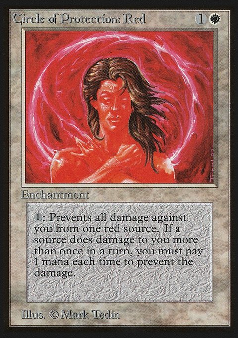 Circle of Protection: Red, Limited Edition Beta #13, Magic: The Gathering card