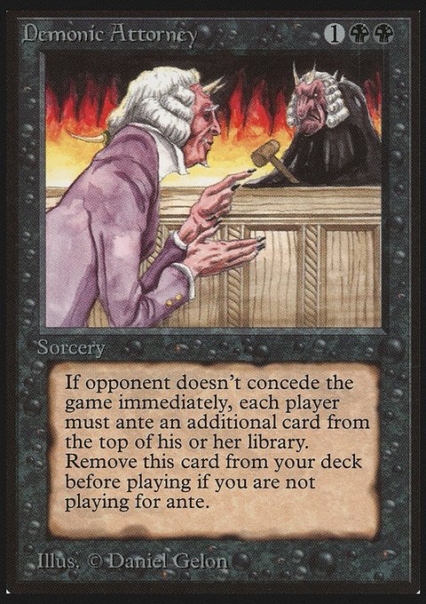 Demonic Attorney, Limited Edition Beta #103, Magic: The Gathering card