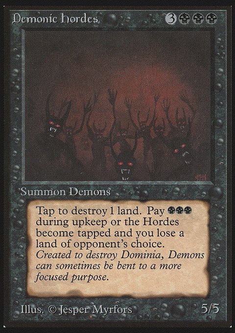 Demonic Hordes, Limited Edition Beta #104, Magic: The Gathering card