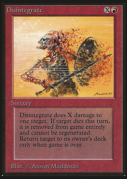 Disintegrate, Limited Edition Beta #141, Magic: The Gathering card