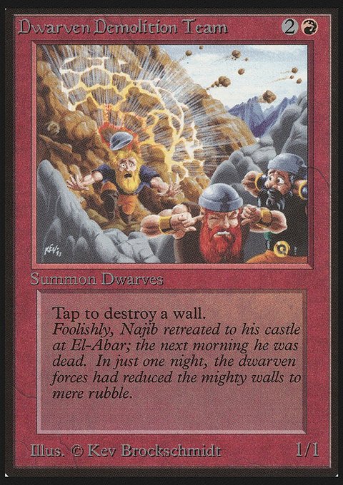 Dwarven Demolition Team, Limited Edition Beta #143, Magic: The Gathering card