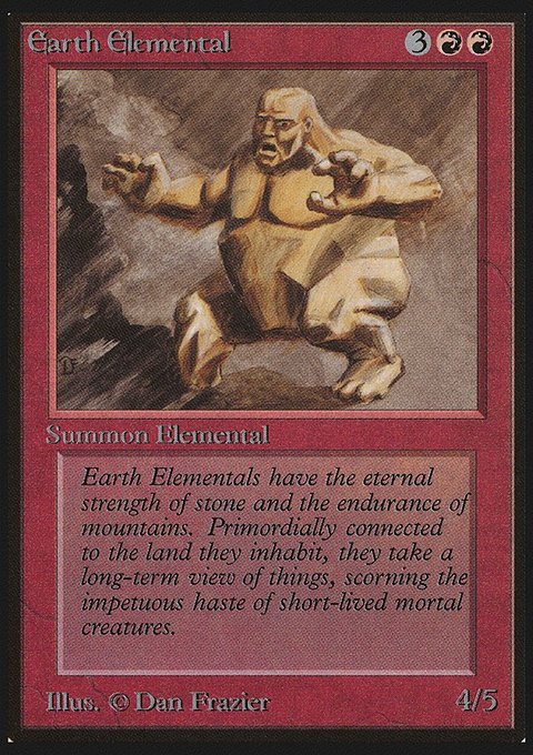 Earth Elemental, Limited Edition Beta #145, Magic: The Gathering card