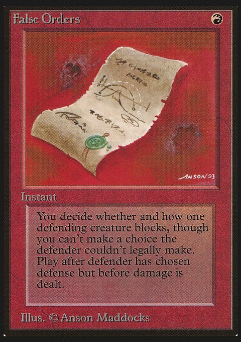 False Orders, Limited Edition Beta #148, Magic: The Gathering card