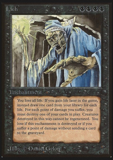 Lich, Limited Edition Beta #114, Magic: The Gathering card
