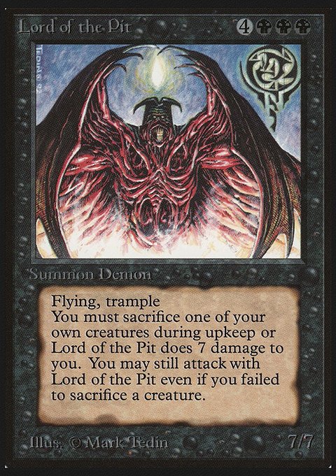 Lord of the Pit, Limited Edition Beta #115, Magic: The Gathering card