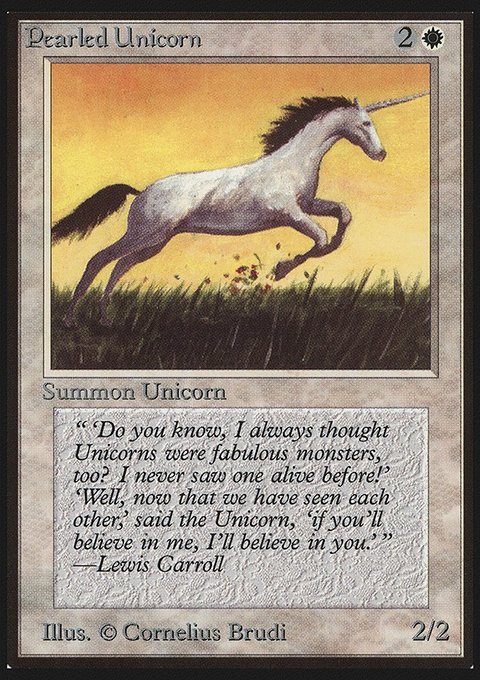 Pearled Unicorn, Limited Edition Beta #31, Magic: The Gathering card