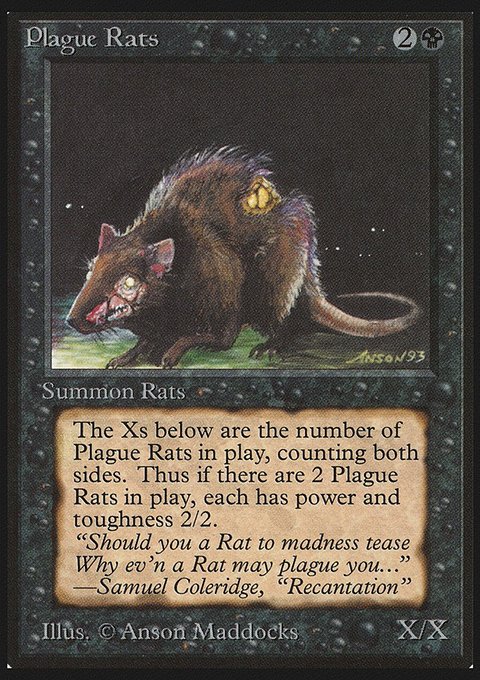Plague Rats, Limited Edition Beta #122, Magic: The Gathering card