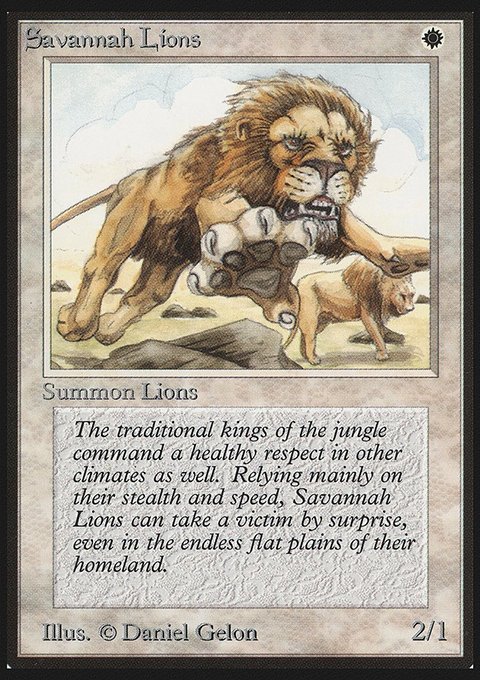 Savannah Lions, Limited Edition Beta #39, Magic: The Gathering card