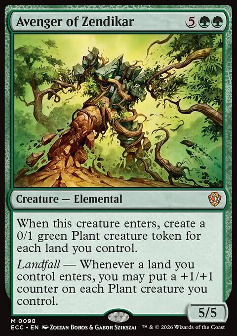 Avenger of Zendikar, Lorwyn Eclipsed Commander #98, Magic: The Gathering card