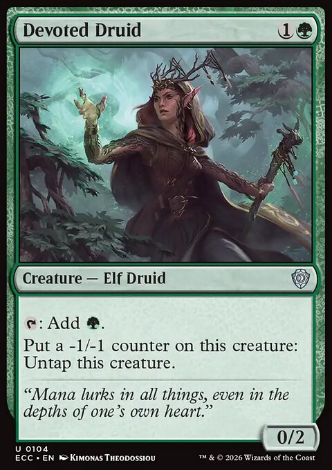 Devoted Druid, Lorwyn Eclipsed Commander #104, Magic: The Gathering card