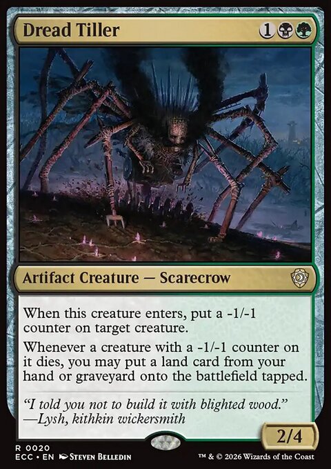 Dread Tiller, Lorwyn Eclipsed Commander #20, Magic: The Gathering card