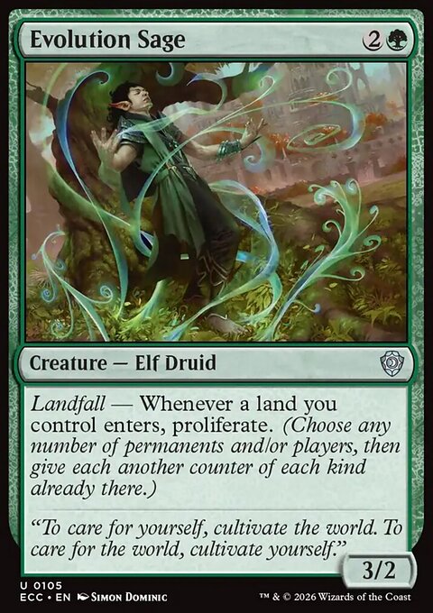 Evolution Sage, Lorwyn Eclipsed Commander #105, Magic: The Gathering card