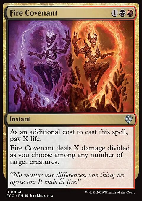 Fire Covenant, Lorwyn Eclipsed Commander #54, Magic: The Gathering card