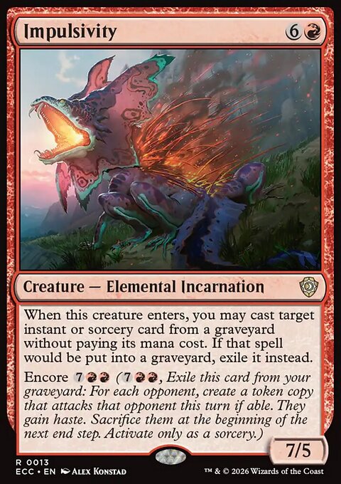 Impulsivity, Lorwyn Eclipsed Commander #13, Magic: The Gathering card