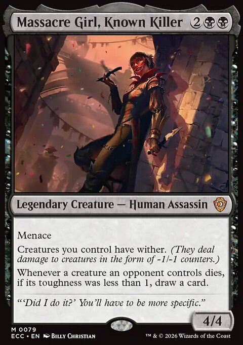 Massacre Girl, Known Killer, Lorwyn Eclipsed Commander #79, Magic: The Gathering card