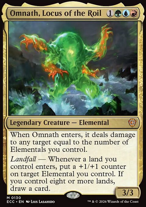 Omnath, Locus of the Roil, Lorwyn Eclipsed Commander #130, Magic: The Gathering card