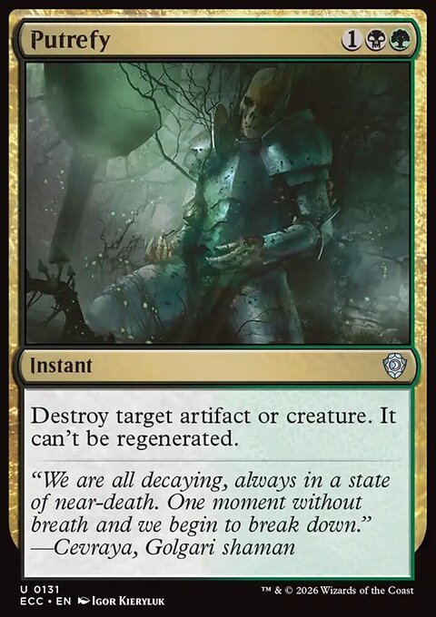 Putrefy, Lorwyn Eclipsed Commander #131, Magic: The Gathering card