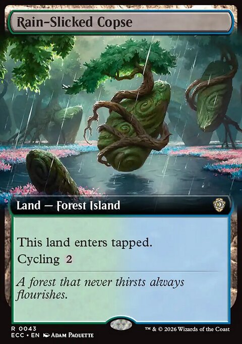 Rain-Slicked Copse, Lorwyn Eclipsed Commander #43, Magic: The Gathering card