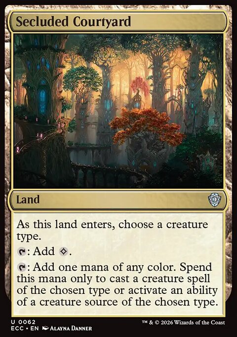 Secluded Courtyard, Lorwyn Eclipsed Commander #62, Magic: The Gathering card