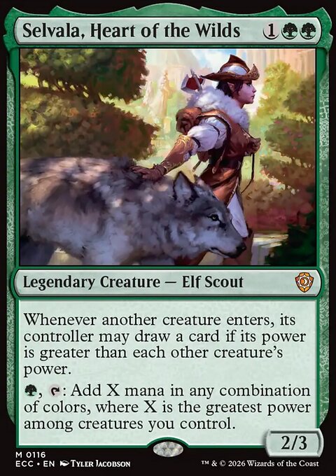 Selvala, Heart of the Wilds, Lorwyn Eclipsed Commander #116, Magic: The Gathering card