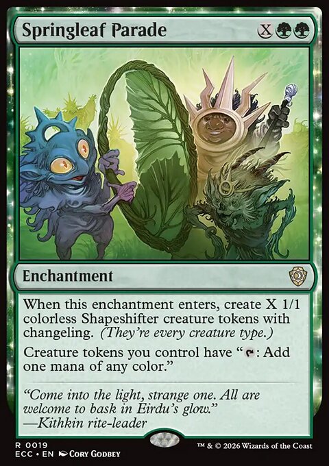 Springleaf Parade, Lorwyn Eclipsed Commander #19, Magic: The Gathering card