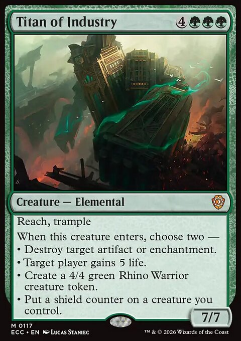 Titan of Industry, Lorwyn Eclipsed Commander #117, Magic: The Gathering card