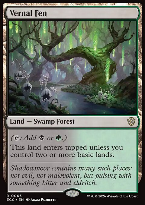 Vernal Fen, Lorwyn Eclipsed Commander #63, Magic: The Gathering card