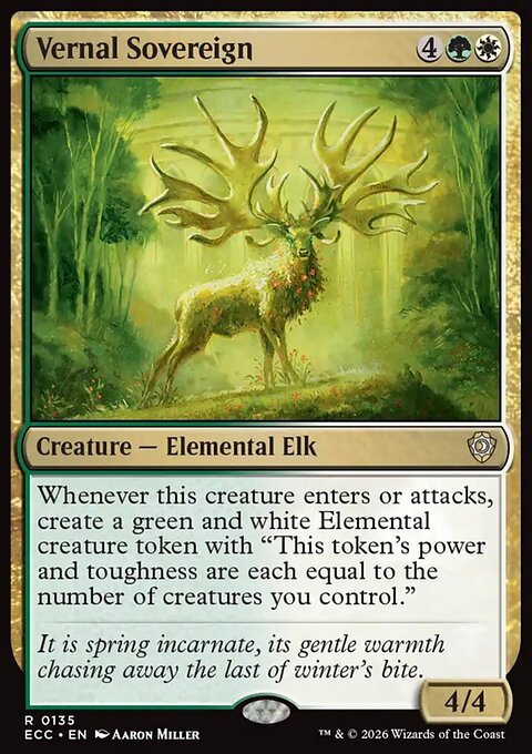 Vernal Sovereign, Lorwyn Eclipsed Commander #135, Magic: The Gathering card