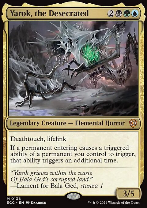Yarok, the Desecrated, Lorwyn Eclipsed Commander #136, Magic: The Gathering card