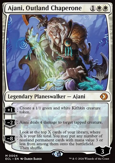 Ajani, Outland Chaperone, Lorwyn Eclipsed Promos #4p, Magic: The Gathering card