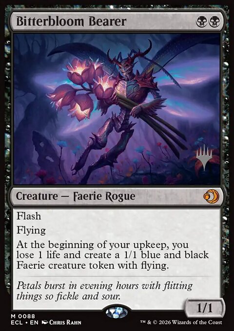 Bitterbloom Bearer, Lorwyn Eclipsed Promos #88p, Magic: The Gathering card