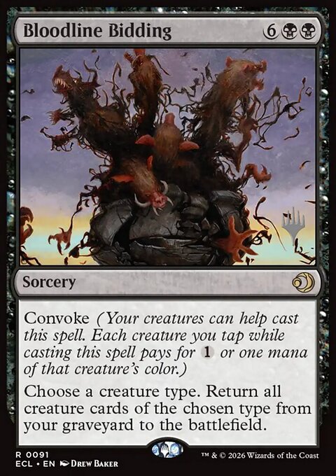 Bloodline Bidding, Lorwyn Eclipsed Promos #91p, Magic: The Gathering card