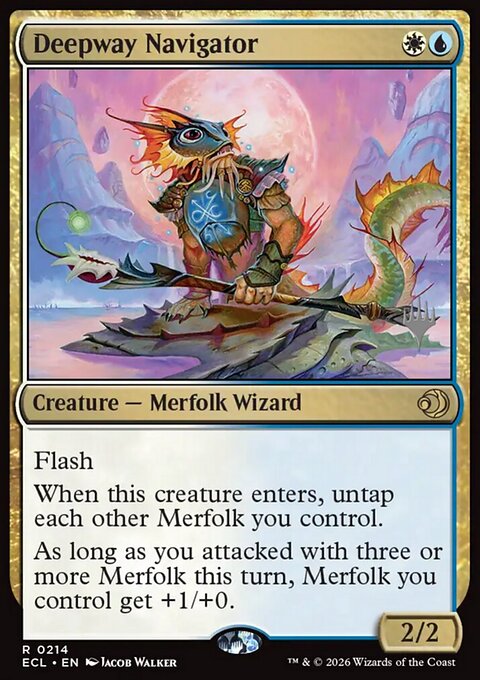 Deepway Navigator, Lorwyn Eclipsed Promos #214p, Magic: The Gathering card