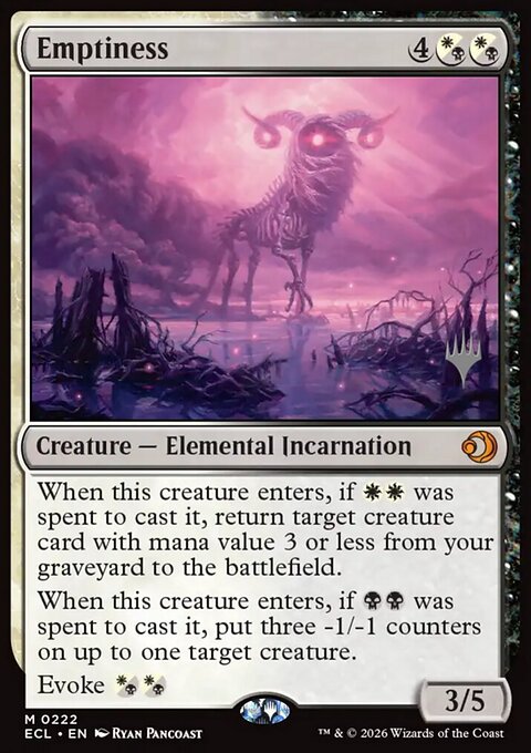 Emptiness, Lorwyn Eclipsed Promos #222p, Magic: The Gathering card